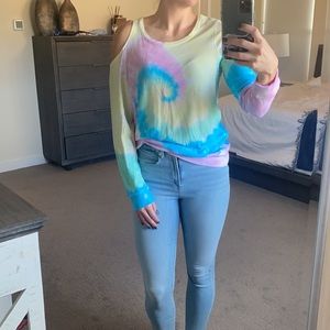 Chaser Brand Shoulder cut out sweater